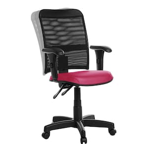 Cadeira De Escritório Ergonômica Tela Com Braço Rv Rosa