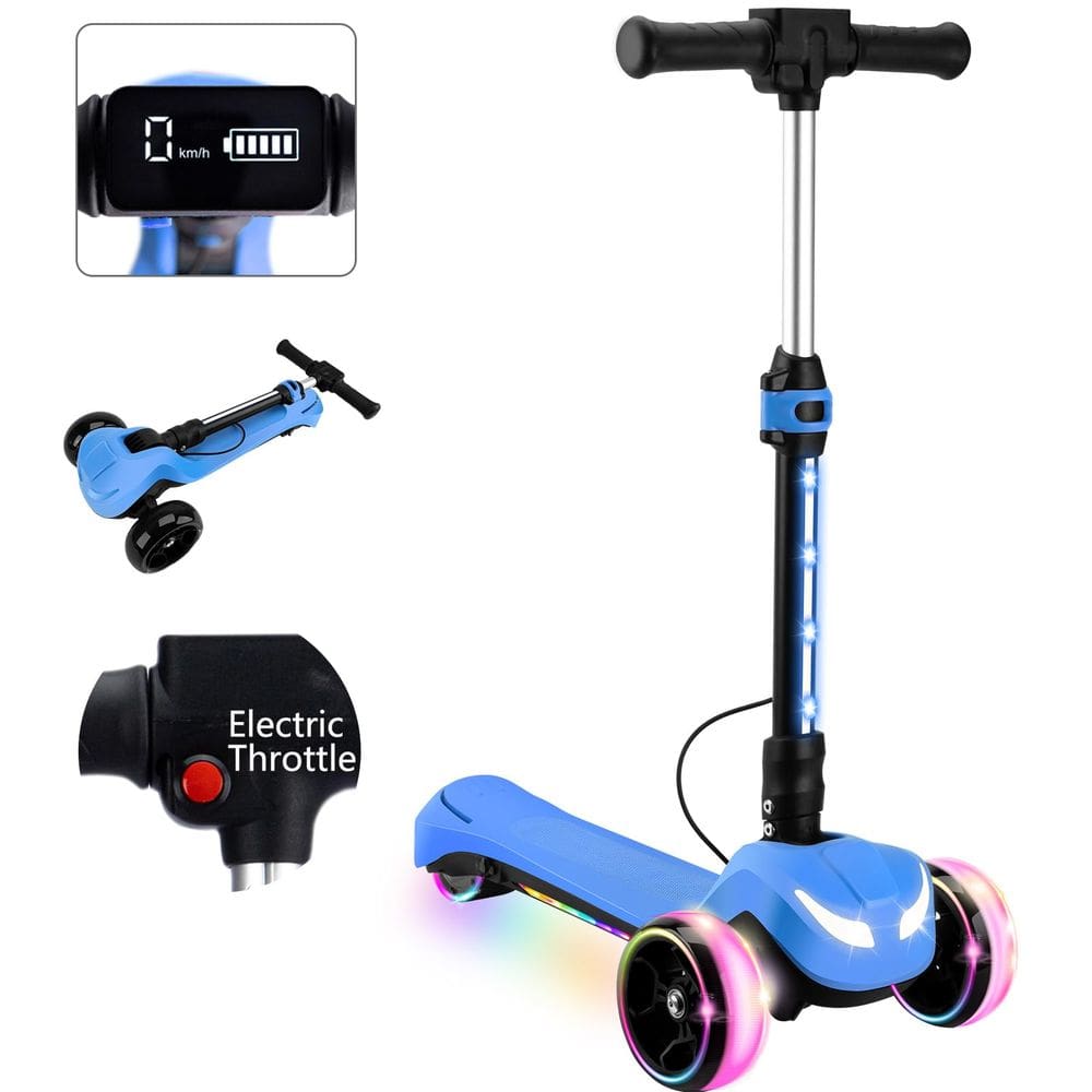 Scooter elétrico IRIMMY Kids com tela LCD e luzes LED azuis