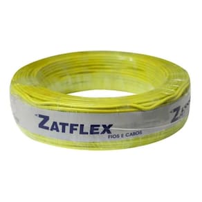 Fio Cabo Flex 1,5Mm 750V Amarelo Rolo 100 Metros Zatflex