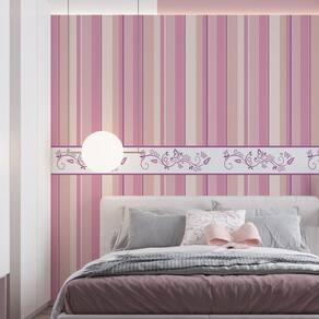 Papel De Parede Adesivo Baby Listrado Rosa - 3,0M