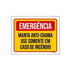 Placa De Sinalização - Emergência Manta Anti-chama 36x46