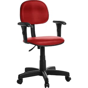 Cadeira Escritorio Secretaria Com Braço Em Viena Vermelho
