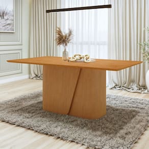 Mesa de Jantar Retangular 78x170x90cm Tampo MDF Amêndoa Clean