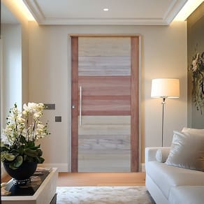 Porta Pivotante Mista Batente Misto 14 Puxador Tubo 120cm X 210cm Direito 3B