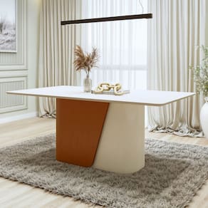 Mesa de Jantar Retangular 78x170x90cm com Tampo em MDF Luar Frassino/Off White