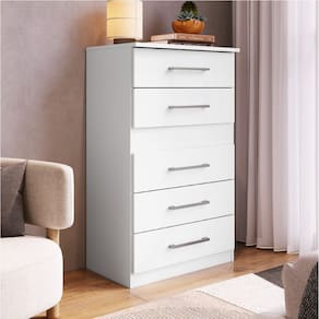 Cômoda Safira 5 Gavetas 95,7x62,8x40 cm Branco