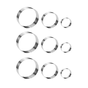 Cortador de Bolo Redondo Forminha Corte Molde Aço Inox 9un