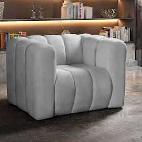 Poltrona Mona Decorativa Retrô Moderna Sala de Estar Cinza