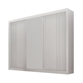 Guarda-Roupa 3 Portas Portas Ripadas Milano Branco