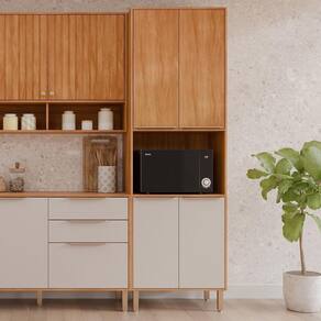 Torre Quente 4 Portas 1 Nicho para Forno ou Microondas Divina Cinamomo/Off White