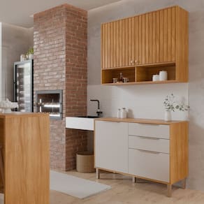 Cozinha Compacta para Área Goumet Divina Inspirar e Transformar Cinamomo /Offwhite