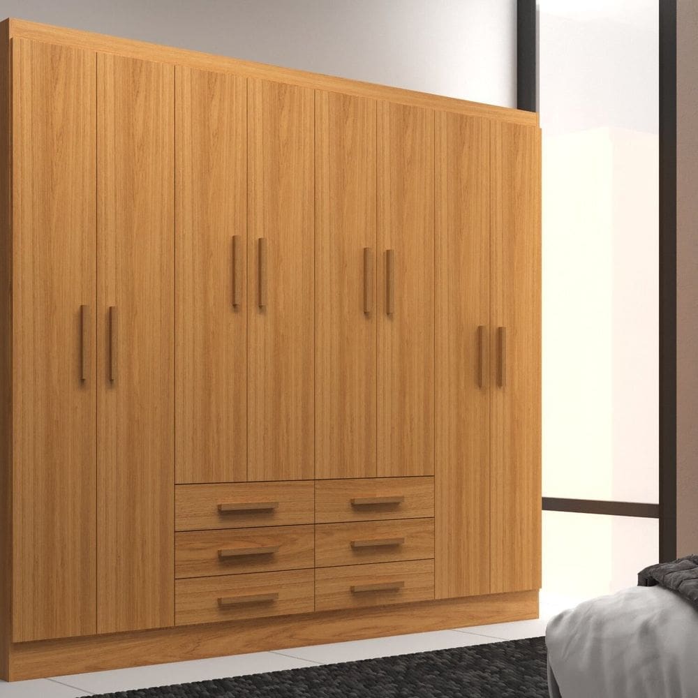 Móveis para Quarto Guarda-Roupa 8 Portas Paris Cinnamomo