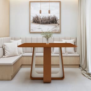 Mesa de Jantar Retangular 120cm Tampo MDF no Glass Sintonia Frassino/Off White