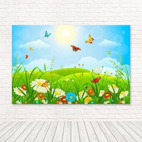 Painel Retangular 3D Sublimado Jardim 2,0X1,5 Frt-4168