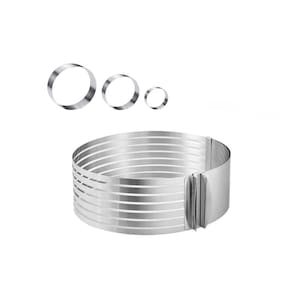 Cortador de Bolo Redondo e Aro Camadas Molde Ajustavel Inox