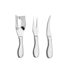 Faca Garfo Queijo Camarao Manteiga Jogo Aço Inox Prata 3un