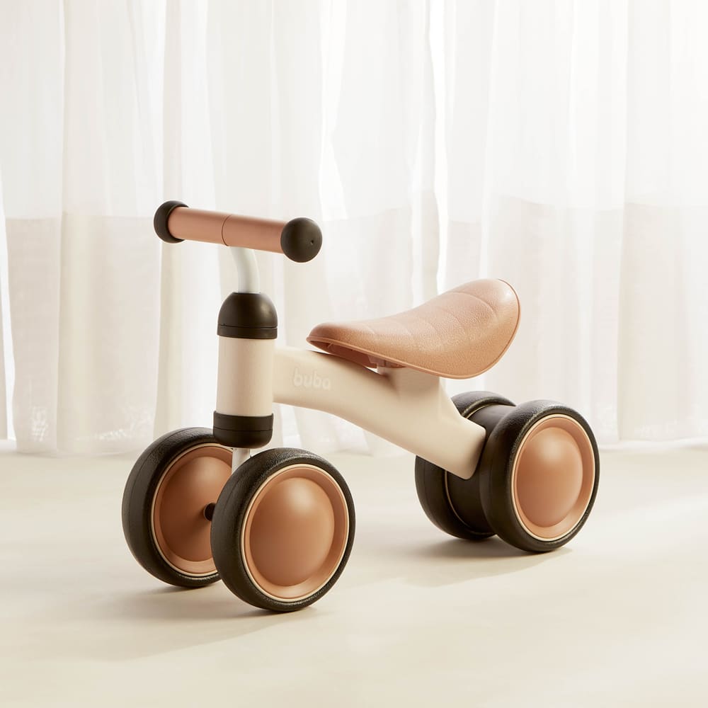 Bicicleta Infantil De Equilibrio 4 Rodas Bege Buba