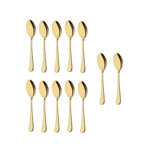 Colher de Cha e Cafe Dourado Jogo de Colheres Aço Inox 50un