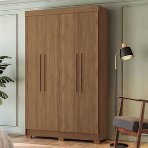 Guarda-Roupa 4 Portas 2 Gavetas com Espelho Sarandi Jatoba