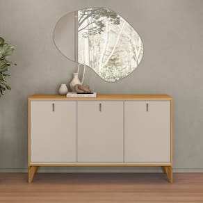 Buffet Pés em Madeira Maciça 136cm x 80cm TAUARI/OFF WHITE FOSCO