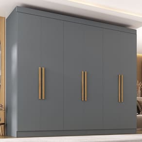 Guarda Roupa 6 Portas MDP com Puxador 50cm Paris  Onix