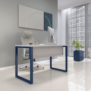 Escrivaninha para Escritório 73,5cm x 150cm Cinza/Azul Delrei