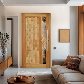 Porta Pivotante Couro em Pé Losango Batente 14 Puxador Barra Chata 60 CM 120 X 210 Esquerdo Rodam