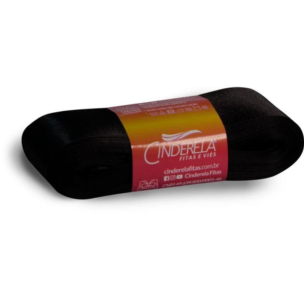 Fita De Cetim 38Mm Com 10 Metros Preto