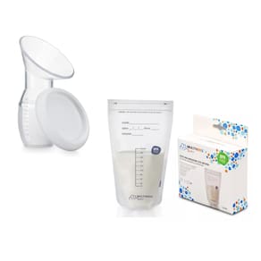 KIT COLETOR DE LEITE +1 SACO DE ARMAZENAR LEITE MATERNO 25un