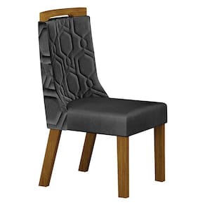 Cadeira para Mesa de Jantar Ágata MDF Freijó Joli Chumbo - Leifer Móveis