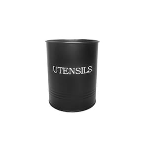 Porta Talheres Utensilios Suporte Organizador Preto Aço