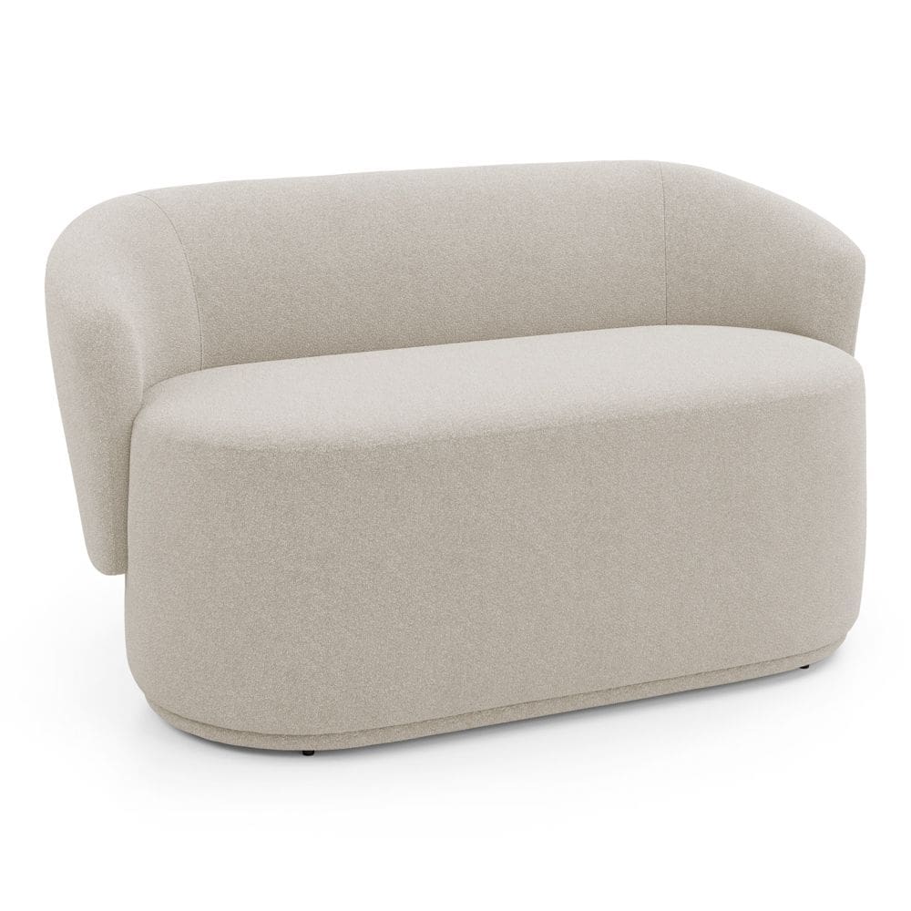 Namoradeira Decorativa Orgânica Living Mavi Bouclê Bege - Desk Design