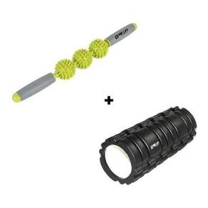 Kit Rolo Massagem Foam Roller Miofascial + Bastão