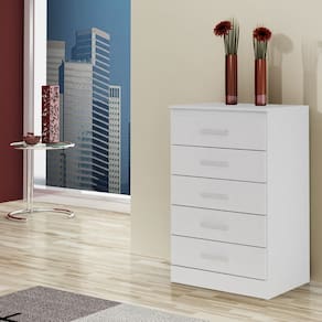 Cômoda Organizadora Grande 5 Gavetas Quarto Casal Branco