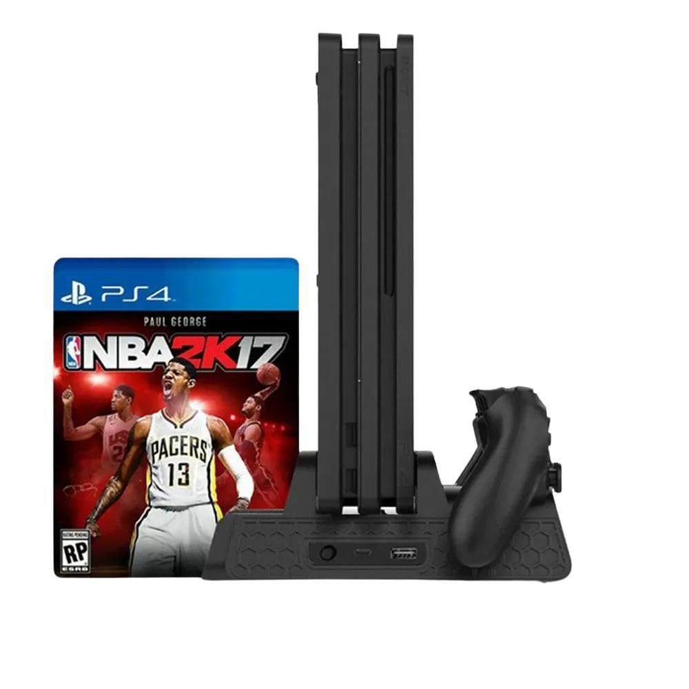 Base Com Cooler Para Ps4 Play 4 Carrega 2 Controles Slim Pro