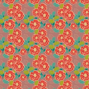 Papel Parede Floral Flores Vermelhas Autocolante Sala Quarto