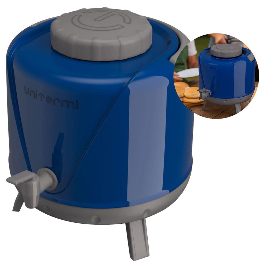 Botijão Térmico Arezzo 5 Litros Com Torneira Azul Térmica Para Café Chá e Sucos