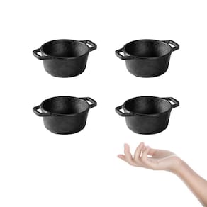 Panela Mini Caçarola 110ml Ferro Forno Induçao Buffet Bar Restaurante 4un