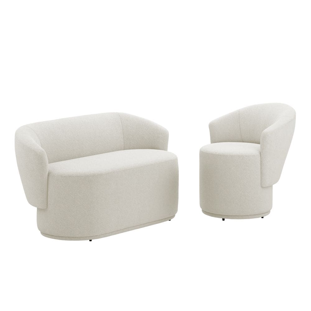 Poltrona e Namoradeira Orgânica Mavi Bouclê Creme - Desk Design