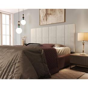 Kit 2 Paineis Cama Box Solene 1,60 Tecido Suede Cor Nude