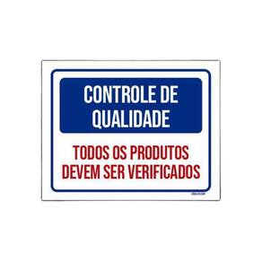 Placa Controle De Qualidade Todos Produtos Verificados 18X23