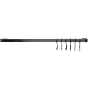 Barra de Parede Piatina 30cm com 6 ganchos Preto Ônix Future