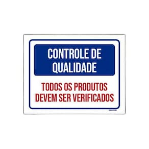 Placa Controle De Qualidade Todos Produtos Verificados 18X23