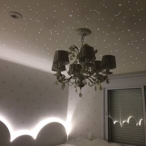 Kit Fibra Ótica 600 Branco Noite Estrelado Decoração Quarto