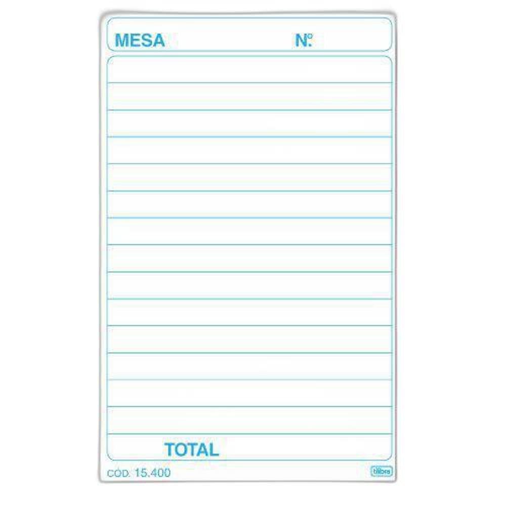 Talão Pedido Impresso Mesa 2 Vias 50 Folhas Pacote Com 20Un