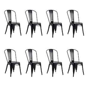 Kit 8 Banquetas Oficial Iron Tolix Cadeira Preto