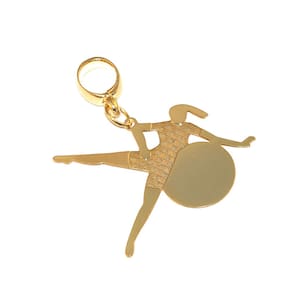 Pingente Berloque Pilates Exercícios Gestante Folheado 18k