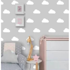 Adesivo De Parede Quarto Infantil Nuvens 125 Unid - Branca