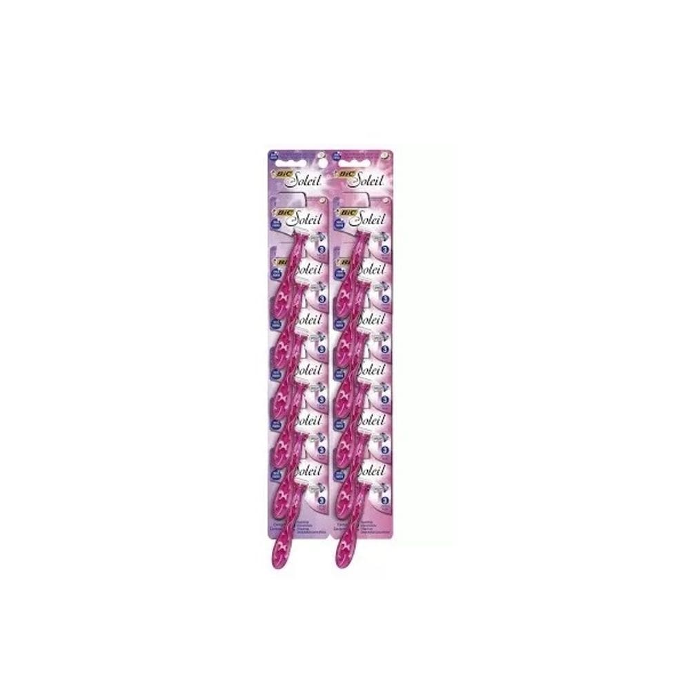Aparelho de Barbear Soleil Rosa com 12