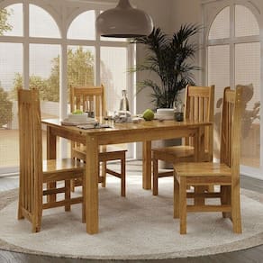 Conjunto Sala de Jantar Mesa com 4 Cadeiras em Madeira Maciça Nimes Espresso Móveis Nogueira